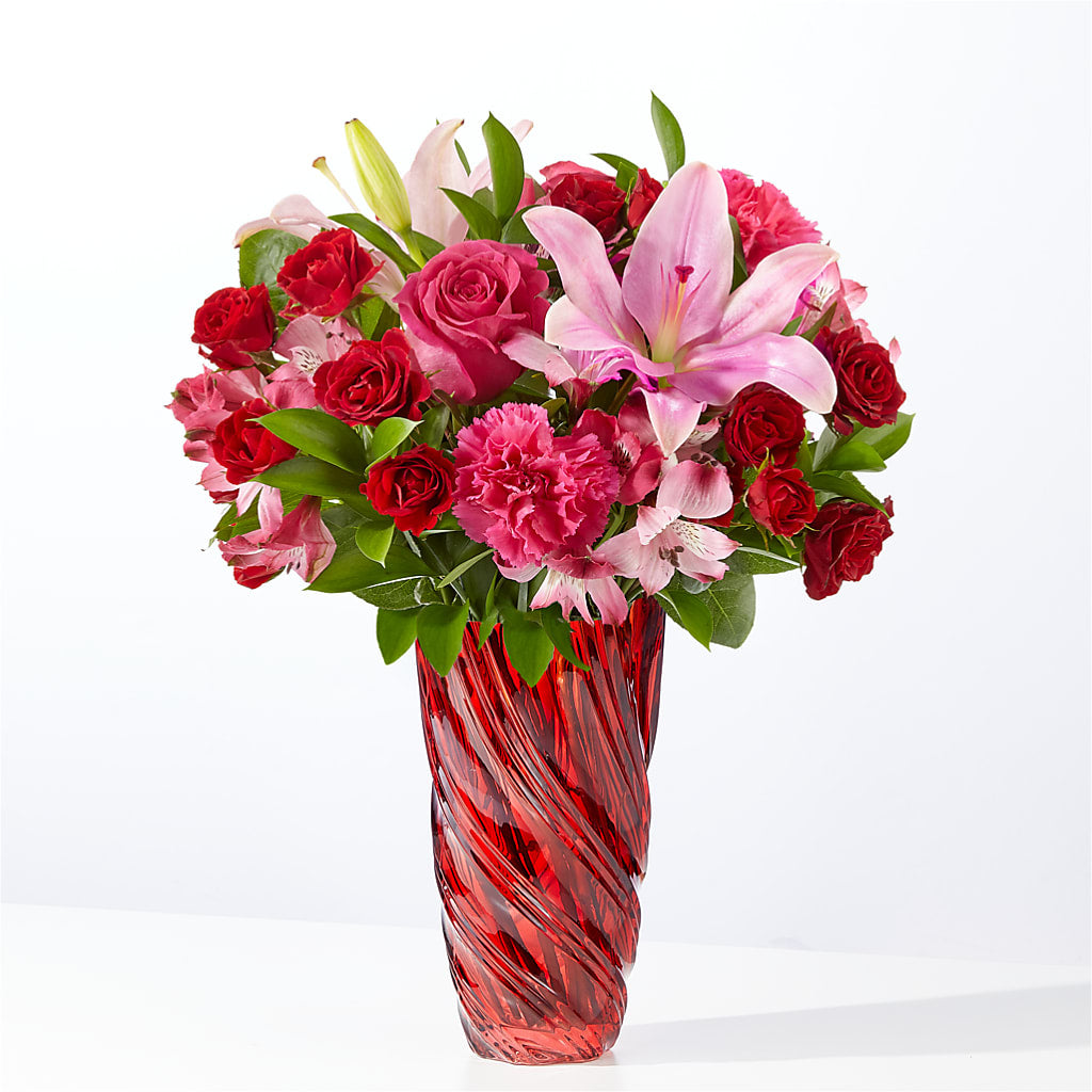 In Love Bouquet with Luxe Swirl Vase – BLUEMOON FLORAL & GIFT, Denver CO