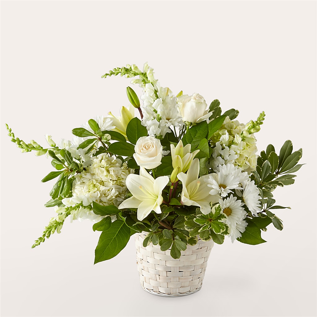 Ivory Elegance Floral Basket – BLUEMOON FLORAL & GIFT, Denver CO