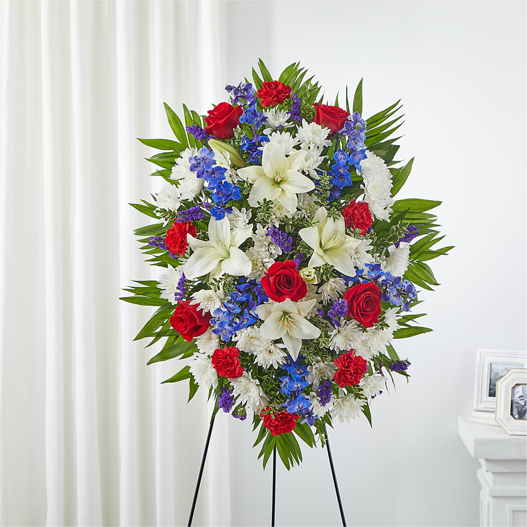 Cherished Service Standing Spray – BLUEMOON FLORAL & GIFT, Denver CO