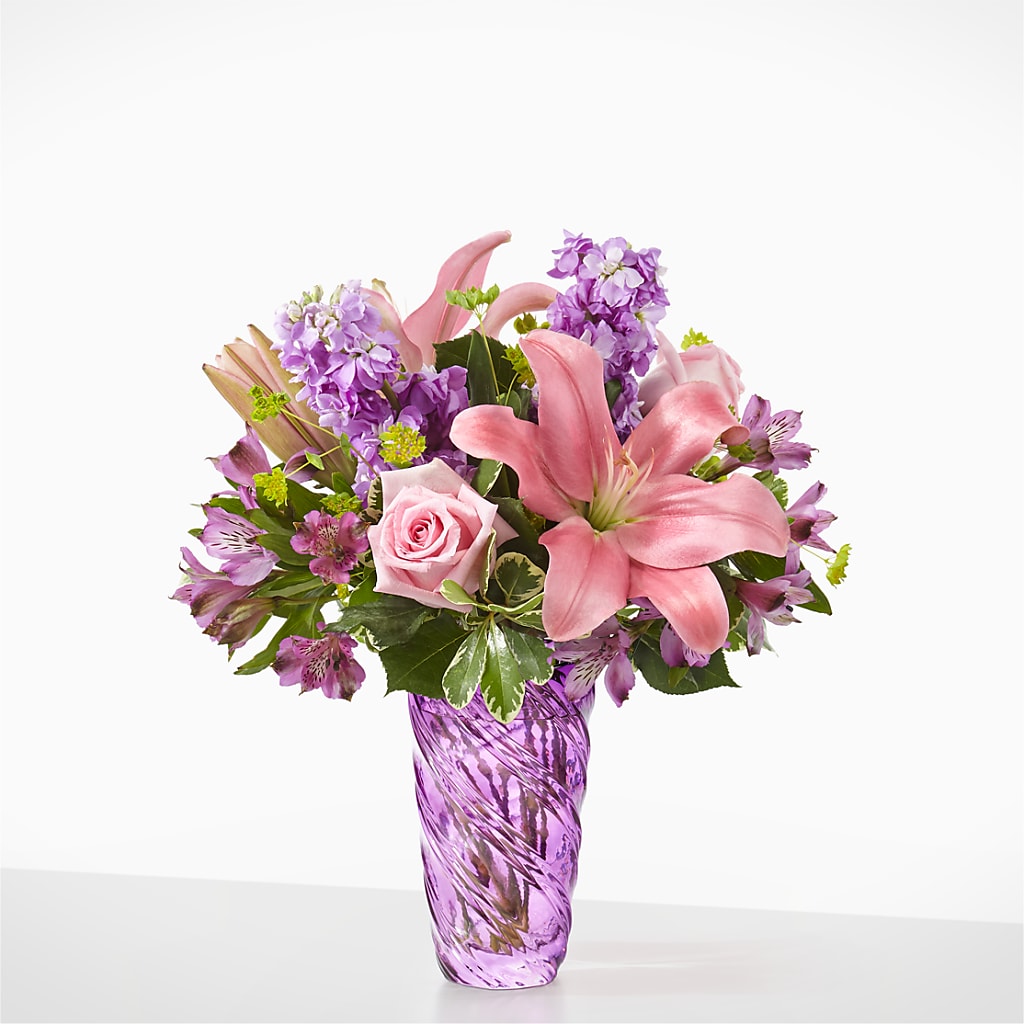Precious Petals Bouquet with Luxe Swirl Vase – BLUEMOON FLORAL & GIFT, Denver CO