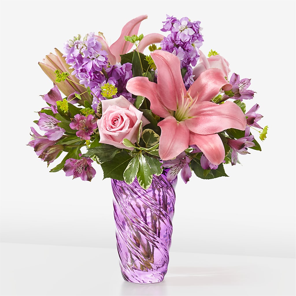 Precious Petals Bouquet with Luxe Swirl Vase – BLUEMOON FLORAL & GIFT, Denver CO