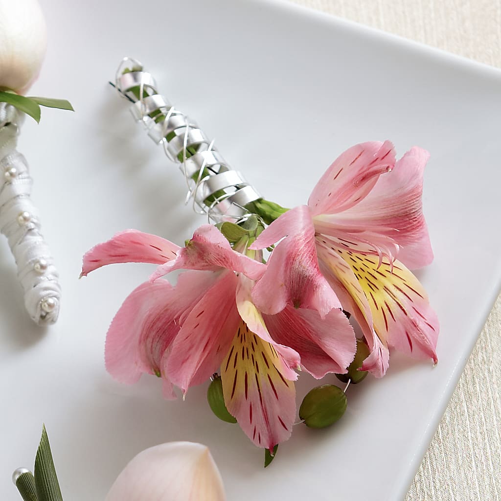 Pink Peruvian Lily Boutonniere – BLUEMOON FLORAL & GIFT, Denver CO