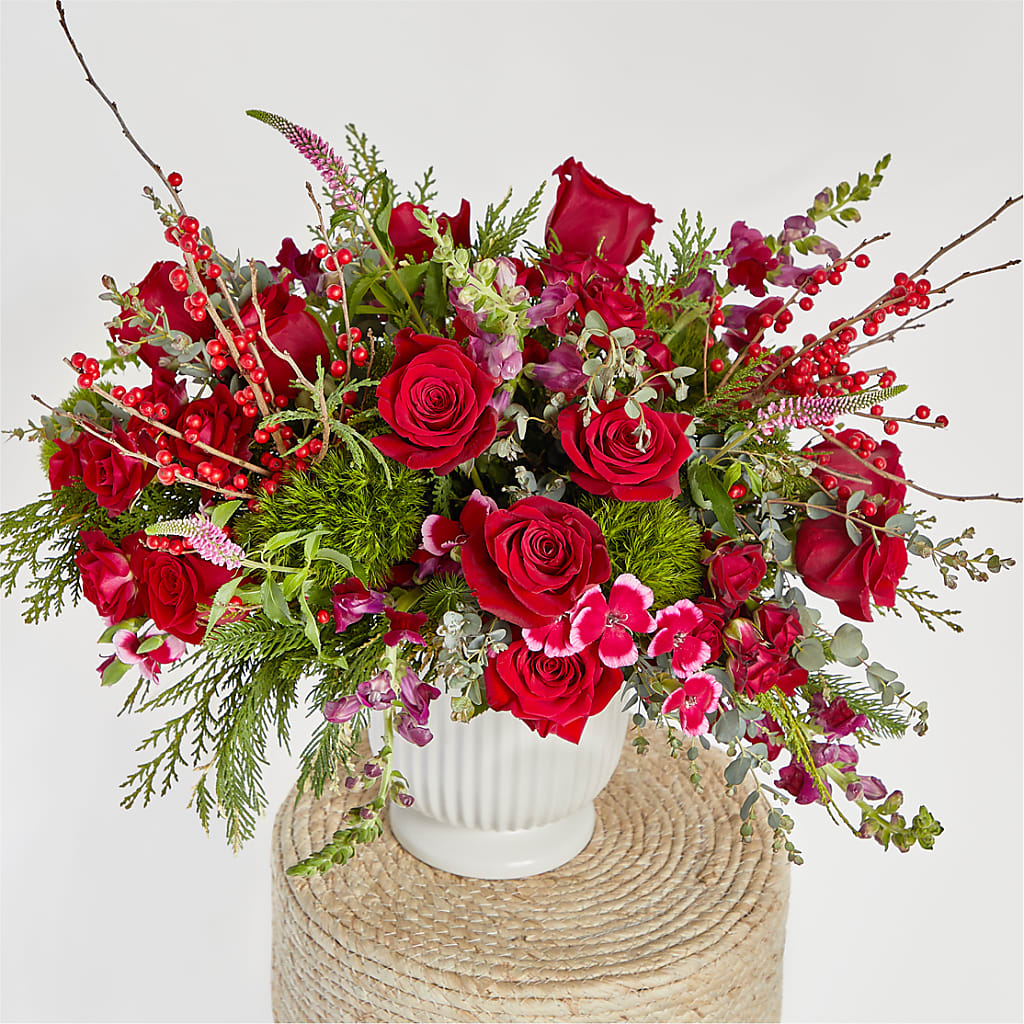 Big Red Bow Bouquet – BLUEMOON FLORAL & GIFT, Denver CO
