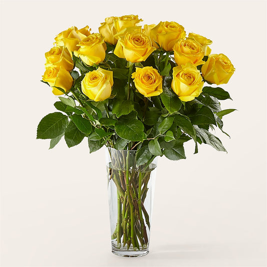 Long Stem Yellow Rose Bouquet – BLUEMOON FLORAL & GIFT, Denver CO