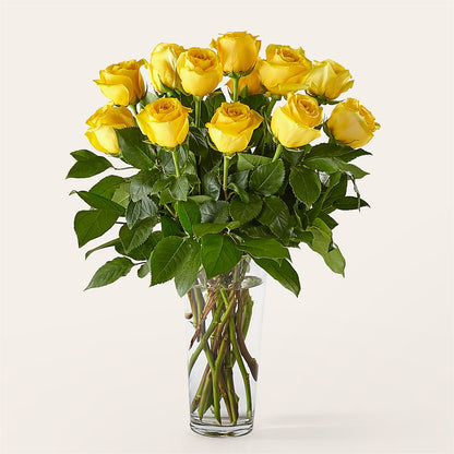Long Stem Yellow Rose Bouquet – BLUEMOON FLORAL & GIFT, Denver CO