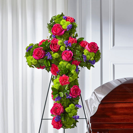 Tribute Rose Floral Cross – BLUEMOON FLORAL & GIFT, Denver CO