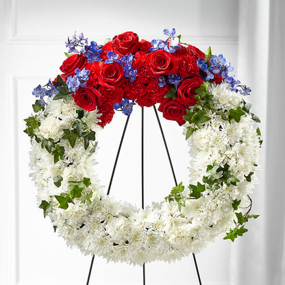 Patriotic Passion Wreath – BLUEMOON FLORAL & GIFT, Denver CO