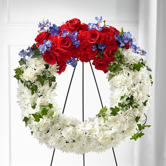 Patriotic Passion Wreath – BLUEMOON FLORAL & GIFT, Denver CO