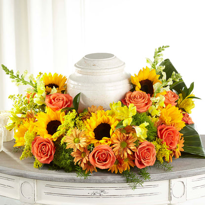 Faithful Sunflower Cremation Adornment – BLUEMOON FLORAL & GIFT, Denver CO