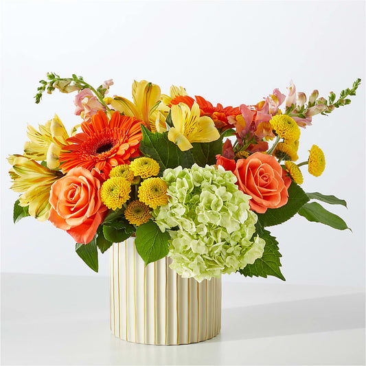 Autumn Sunshine Bouquet with Ivory Vase – BLUEMOON FLORAL & GIFT, Denver CO