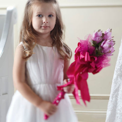 Sparkle Pink Flower Girl Bouquet – BLUEMOON FLORAL & GIFT, Denver CO