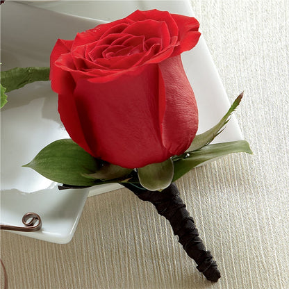 Red Rose Boutonniere – BLUEMOON FLORAL & GIFT, Denver CO